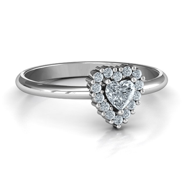 Heart with Halo Promise Ring - Name My Jewellery