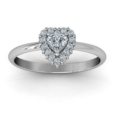 Heart with Halo Promise Ring - Name My Jewellery