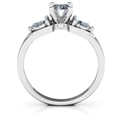 Hearts and Stones Solitaire Ring  - Name My Jewellery