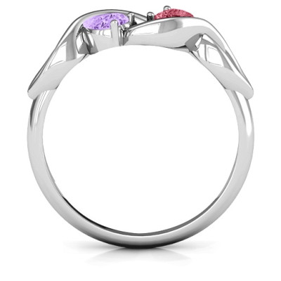 Heavenly Hearts Ring with Heart Gemstones  - Name My Jewellery