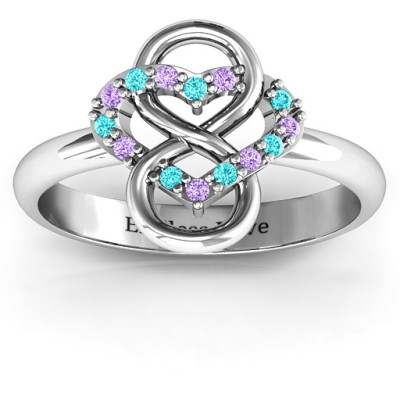 Infinite Love with Stones Rings  - Name My Jewellery