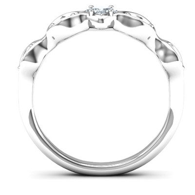 Infinite Wave with Princess Cut Centre Stone Ring  - Name My Jewellery