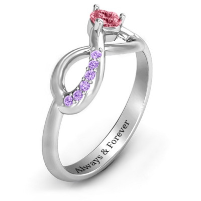 Infinity In Love Ring with Accents - Name My Jewellery