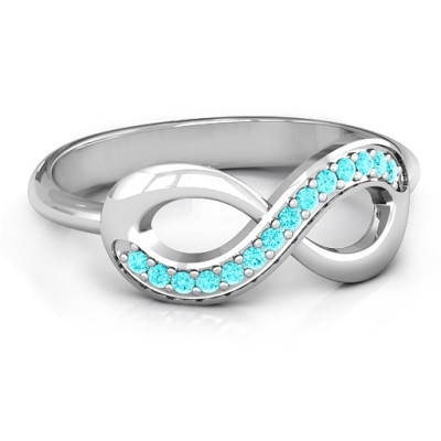 Infinity Ring with Single Accent Row - Name My Jewellery