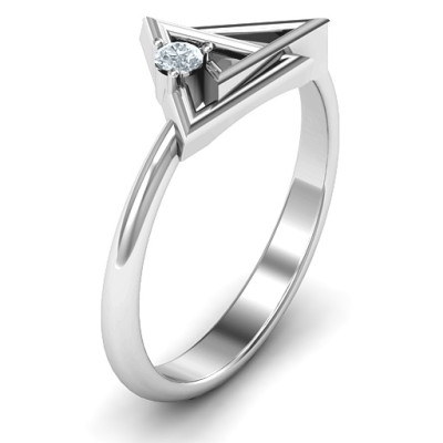 Interlocked Triangle Geometric Ring - Name My Jewellery
