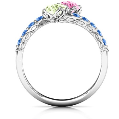 Intricate Infinity Two Stone Ring  - Name My Jewellery