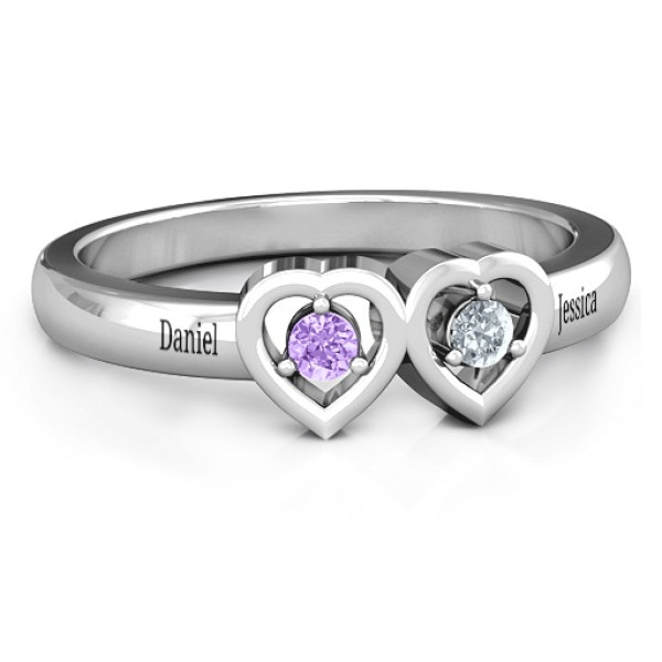 Kissing Hearts Ring - Name My Jewellery