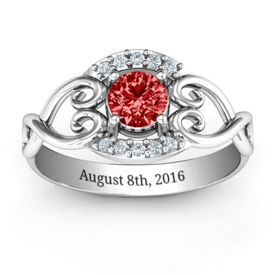 Lasting Love Promise Ring with Accents - Name My Jewellery