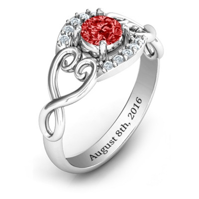 Lasting Love Promise Ring with Accents - Name My Jewellery
