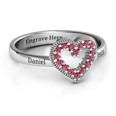 Love Story Heart Accent Ring - Name My Jewellery