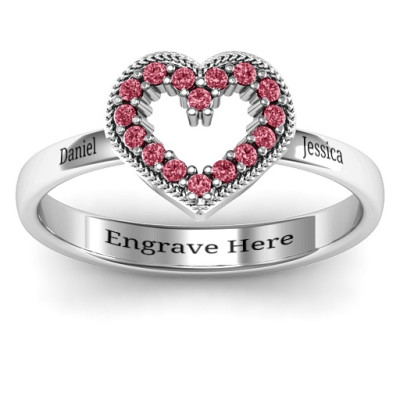 Love Story Heart Accent Ring - Name My Jewellery
