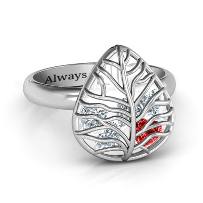 Lovely Lilac Cage Leaf Ring - Name My Jewellery