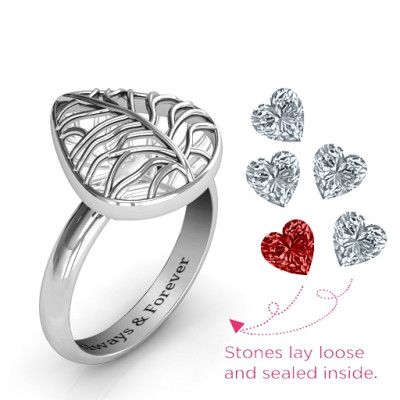 Lovely Lilac Cage Leaf Ring - Name My Jewellery