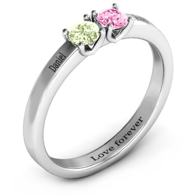 Meet In The Middle Two Stone Ring  - Name My Jewellery