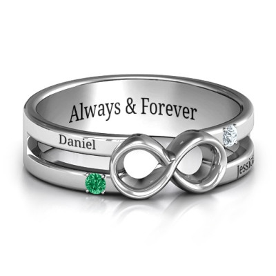 Men's Accented Infinity Ring - Name My Jewellery