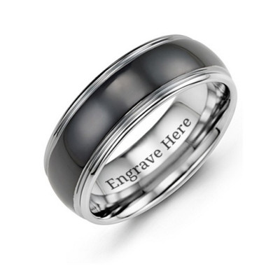 Men's Black Tungsten Ring - Name My Jewellery