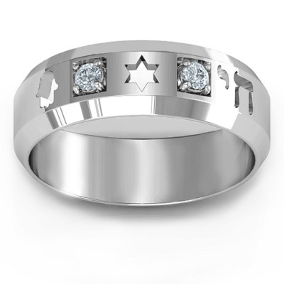 Men's Judaica Ring - Name My Jewellery