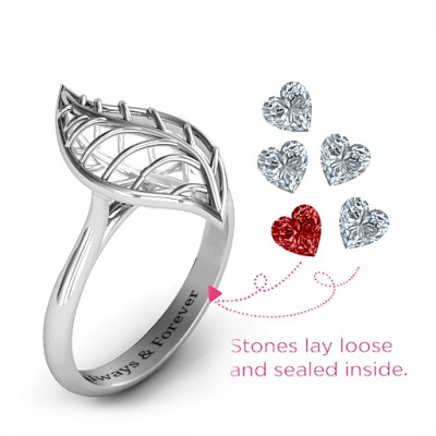 Mint to Be Cage Leaf Ring - Name My Jewellery