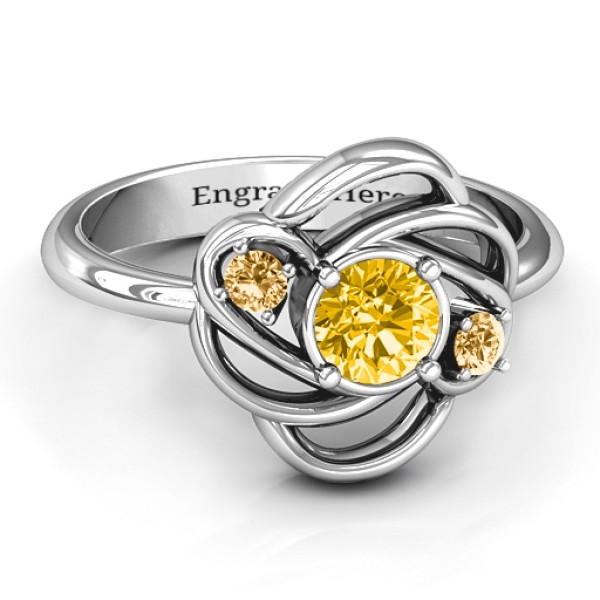 Multi Stone Love Knot Ring  - Name My Jewellery