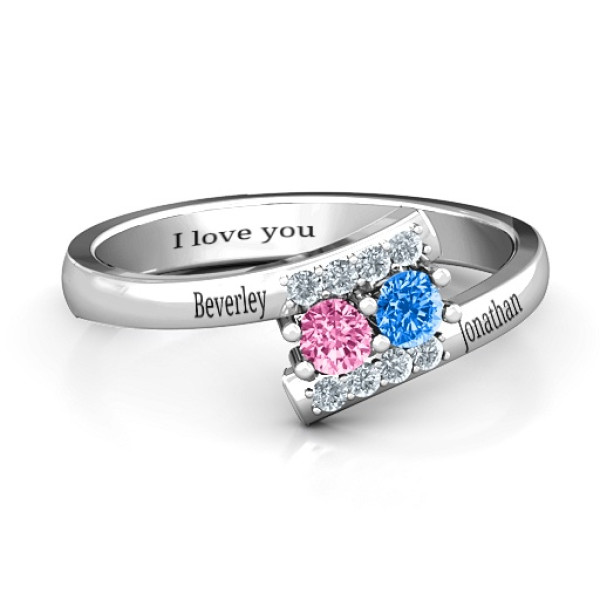 Must Be Love Two Stone Ring  - Name My Jewellery