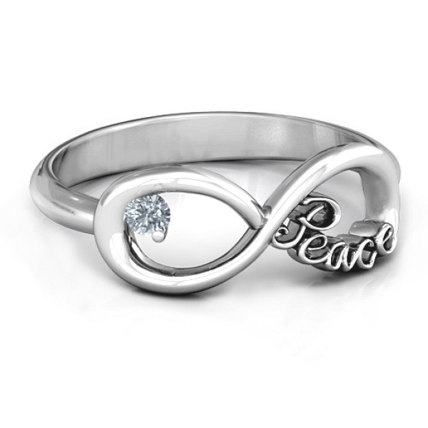 Peace Infinity Ring - Name My Jewellery