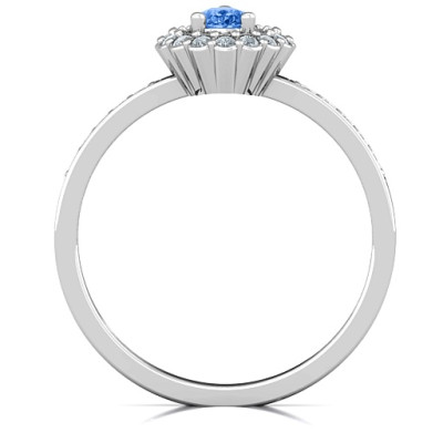 Pear Shaped Halo Ring - Name My Jewellery