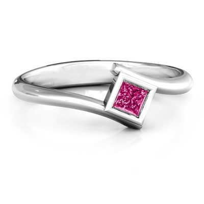 Princess Cut Bypass Ring - Name My Jewellery