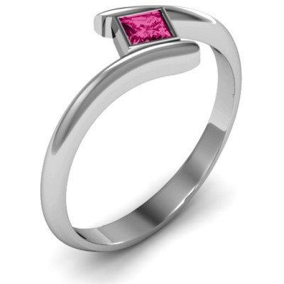 Princess Cut Bypass Ring - Name My Jewellery