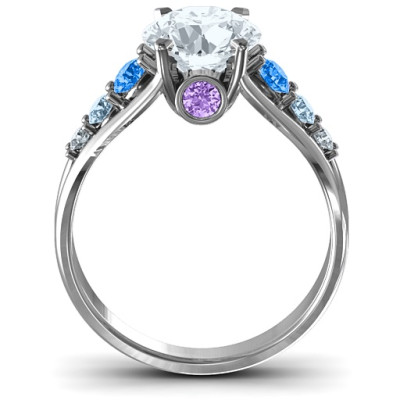 Radiant Love Ring with Collar Gems - Name My Jewellery