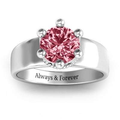 Radiant Royal Crown Ring - Name My Jewellery