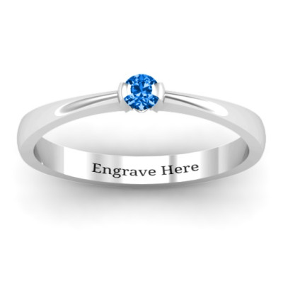 Semi Bezel Set Solitaire Ring - Name My Jewellery