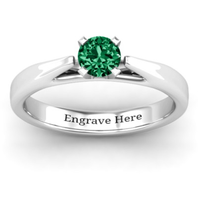 Ski Tip Solitaire Ring - Name My Jewellery