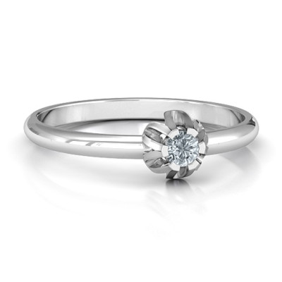Solitaire Gemstone Ring in a Scalloped Setting  - Name My Jewellery