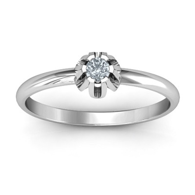 Solitaire Gemstone Ring in a Scalloped Setting  - Name My Jewellery