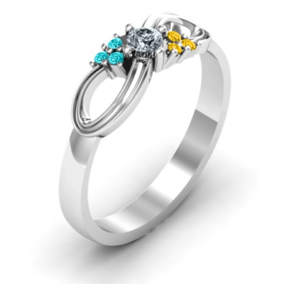 Solitaire Infinity Ring with Accents - Name My Jewellery