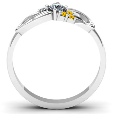 Solitaire Infinity Ring with Accents - Name My Jewellery