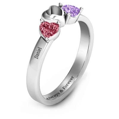 Sparkling Sweethearts Two-Stone Ring  - Name My Jewellery