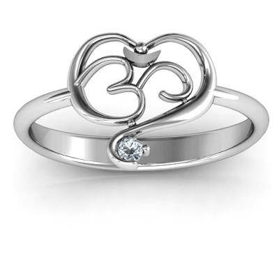Spiritual Heart Om Ring - Name My Jewellery