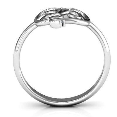 Spiritual Heart Om Ring - Name My Jewellery