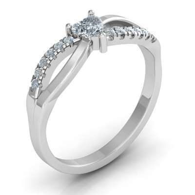 Split Shank Heart Promise Ring - Name My Jewellery