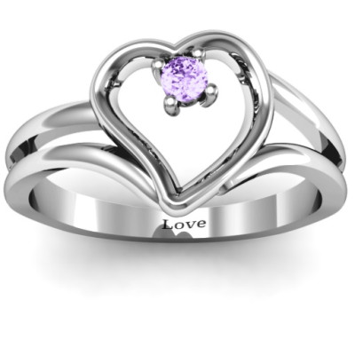 Split Shank Heart Ring - Name My Jewellery