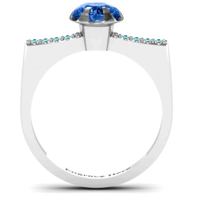 Square Shoulder with Illusion Setting Ring - Name My Jewellery