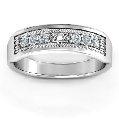 Star of David Band Ring - Name My Jewellery