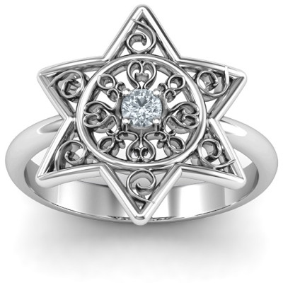 Star of David with Filigree Ring - Name My Jewellery