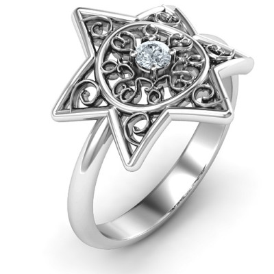 Star of David with Filigree Ring - Name My Jewellery
