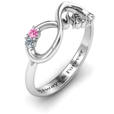Sterling Silver 2-10 Stone Nana Infinity Ring  - Name My Jewellery