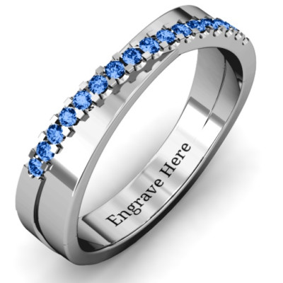 Sterling Silver Accent Crossover Ring - Name My Jewellery