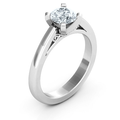 Sterling Silver Adoration Solitaire Ring - Name My Jewellery