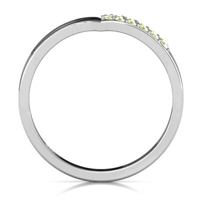 Sterling Silver Ahead Of The Curve Ring with Black Swarovski Zirconia Stones  - Name My Jewellery