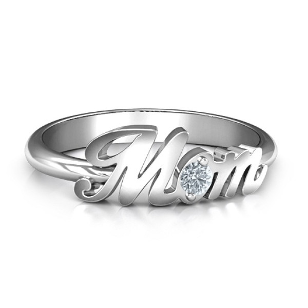 Sterling Silver All About Mom Birthstone Ring  - Name My Jewellery